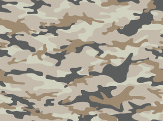 Seamless camouflage pattern. Military texture. Print on fabric and paper. Vector illustration - obrazy, fototapety, plakaty