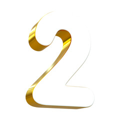 3d rendering of golden 2, Tow Number for your unique selling poster banner ads Party or birthday design