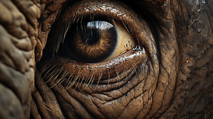 Closeup of an Elephant eye --ar 16:9 --v 5.2 Job ID: b34e0cc6-b629-4295-861f-302d6e074035