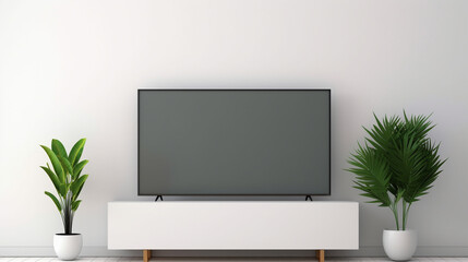 empty, blank mockup, white tv screen, at a minimalistic wall --ar 16:9 --v 5.2 Job ID: 5fd4c56c-8da3-4b66-96a6-8a3e406ff2d5