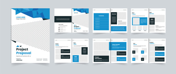 Project proposal template or business proposal template design 12 pages design