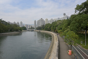Naklejka premium 香港のニュータウン：大埔ニュータウン（Tai Po New Town）