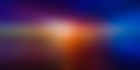 Ultra wide orange blue pink azure yellow matte blurred grainy background for website banner. Color gradient ombre blur. Defocused  colorful, mix, bright, fun pattern. Desktop design template, holidays