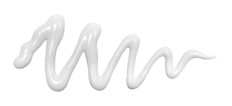 Sun lotion spilled, tanning cream puddle, white skincare product isolated on white, top view, clipping path
