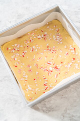 Homemade candy cane fudge