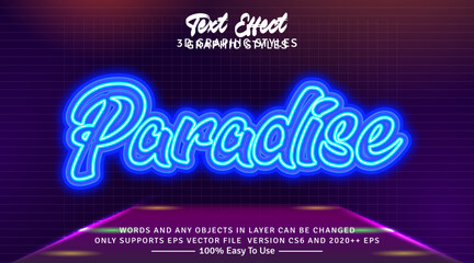 Paradise Neon Graphic Styles Text Style Effect