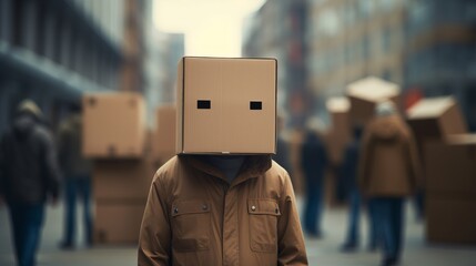 The Boxhead, people in the city