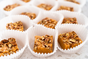 Pumpkin spice fudge with pecans