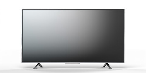 Modern TV with blank wide screen isolated on white, AI Generative.