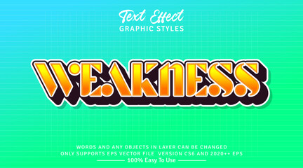 Weakness 3d Graphic Text Style Effect