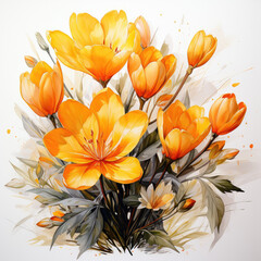 Fototapeta premium watercolor Saffron clipart, Generative Ai