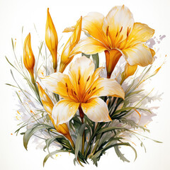 Obraz premium watercolor Saffron clipart, Generative Ai