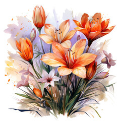 Fototapeta premium watercolor Saffron clipart, Generative Ai