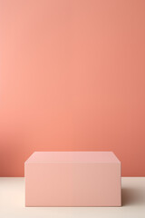 realistic pink platform podium square box display for show presentation product 