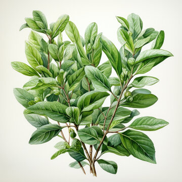 green leaves plant on white background clip art preview