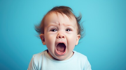 Portrait of a crying and screaming baby