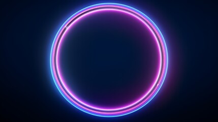 Vector 3d render, square glowing in the dark, pink blue neon light, illuminate frame design. Abstract cosmic vibrant color backdrop. Glowing neon light. Neon frame with rounded corners.
