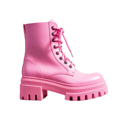 Fashion pink boots on isolated background