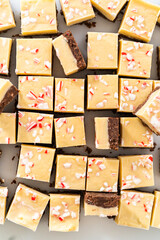 Homemade candy cane fudge