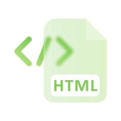 HTML File Formats Glassmorphism UI Icon Sign and Symbol Design Illustrator Png Svg	
