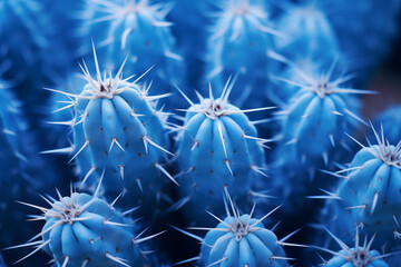 cactos azuis com espinhos macro - Papel de parede