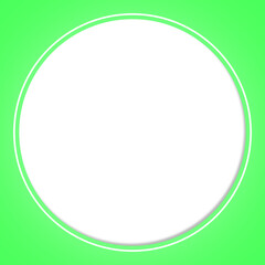 white background and green frame circle