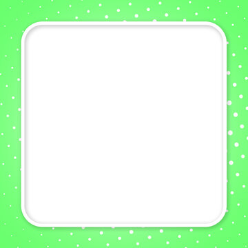 white background green frame and dot