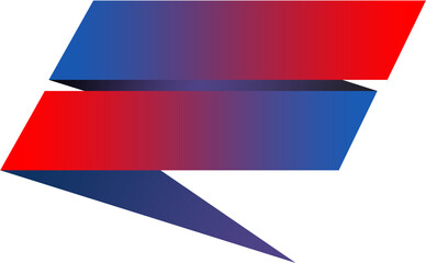 Red Blue Gradation Ribbon