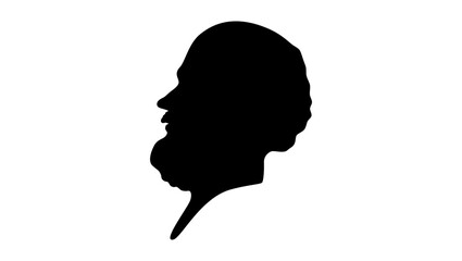 Eratosthenes, black isolated silhouette