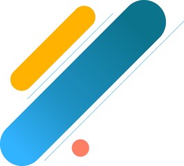 Blue Orange Rounded Gradation Ornament