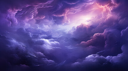 Fantasy cloudscape. Abstract fractal shapes. 3D rendering illustration background or wallpaper.   - obrazy, fototapety, plakaty