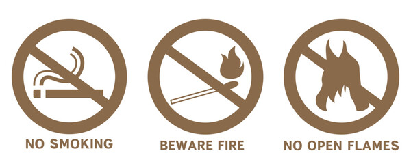 Do not smoke or use open flames. Signs open source of ignition and no smoking signs.