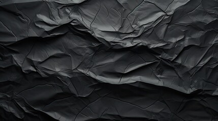 Black Creased Crumpled Paper Texture Background