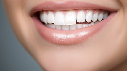 Obraz premium Women with beautiful white teeth and a smile, close up 