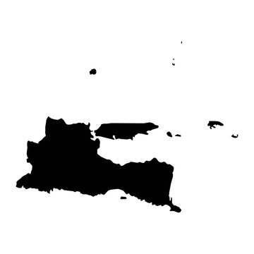 East Java province map, administrative division of Indonesia. Vector illustration.