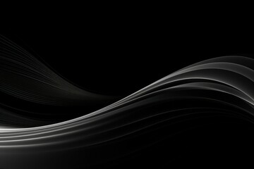 wave lines smooth flowing dynamic gradient light isolated on black background for concept of...
