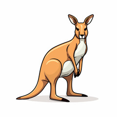 kangaroo flat vector illustration. kangaroo hand drawing isolated vector illustration