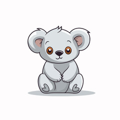 koala flat vector illustration. koala hand drawing isolated vector illustration