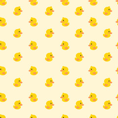 Vector seamless pattern of yellow rubber duck. Seamless pattern.