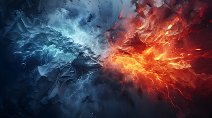Abstract fire and ice colorful effect background design 