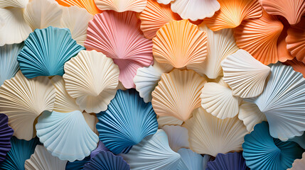 Abstract background with sea shell pattern repeated 