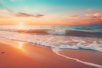 Fototapeta na wymiar Closeup sea sand beach. Panoramic beach landscape