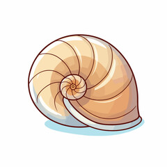 spiral in the shell flat vector illustration. spiral in the shell hand drawing isolated vector illustration