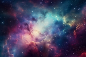 Fototapeta na wymiar Colorful space galaxy cloud nebula. Stary night cosmos