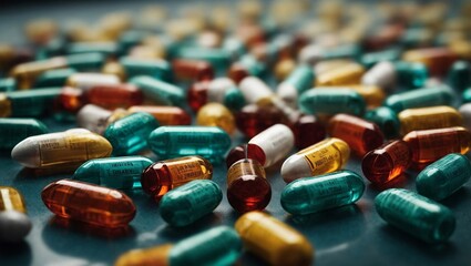 Close-Up of Assorted Pills on a Table