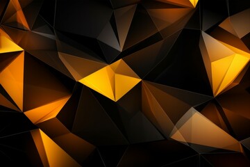 Abstract black and yellow geometric background with triangles texture design, Diamond pattern