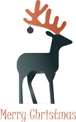 Reindeer, Christmas symbol, logo on white background