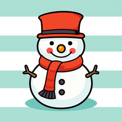 cute snowman icon vector