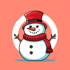 cute snowman icon vector