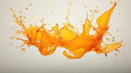Dynamic orange liquid splash captured in mid-air.